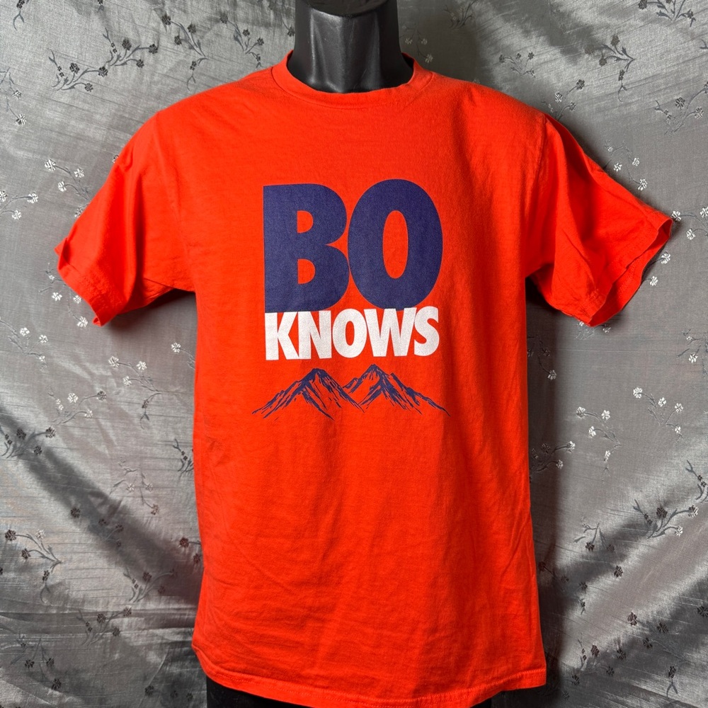 Bo Nix Denver Broncos “Bo Knows” Orange and Blue Men’s Tee Size S